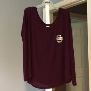 Victoria Secret Pink Burgundy Long-Sleeve Shirt